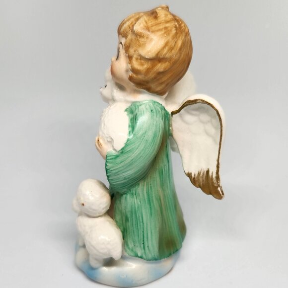 Lefton Angel with Lambs Vintage Christmas Figurine - Picture 2 of 5